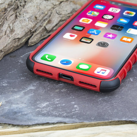 olixar armourdillo iphone xs protective case - red