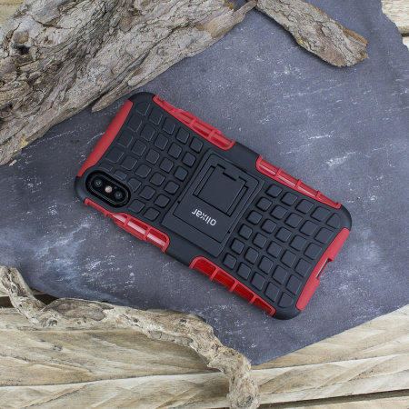 olixar armourdillo iphone xs protective case - red