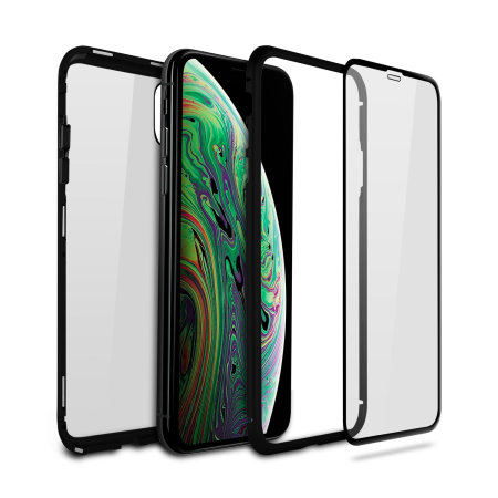 olixar colton iphone xs 2-piece case with screen protector - black