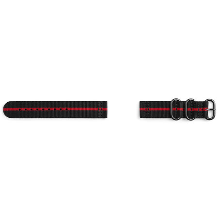 Official Samsung Gear Sport R600 Premium Nato Strap - Black & Red
