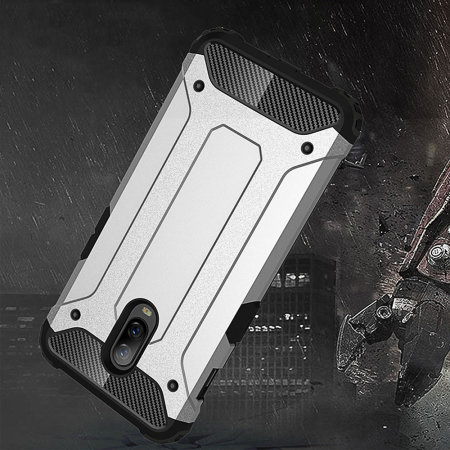 Olixar Delta Armour Protective OnePlus 6T Case - Black / Silver