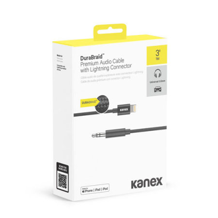 Kanex DuraBraid Premium Audio Cable with Lightning Connector - Black