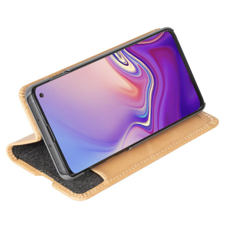 Krusell Sunne Samsung Galaxy S10 Folio Vegan Leather Wallet Case- Nude