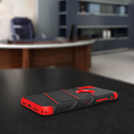 Funda iPhone XS Zizo Bolt Series con protector pantalla-Roja/Negra