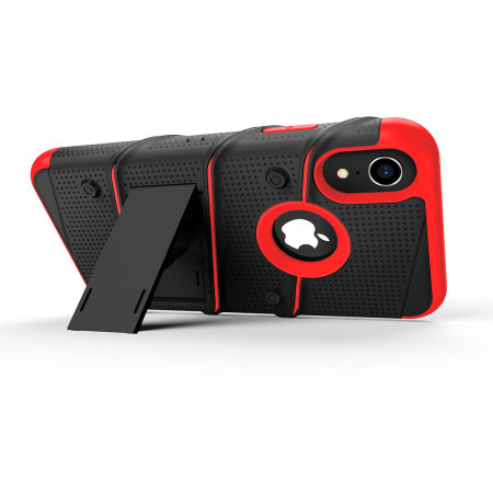 Funda iPhone XS Zizo Bolt Series con protector pantalla-Roja/Negra