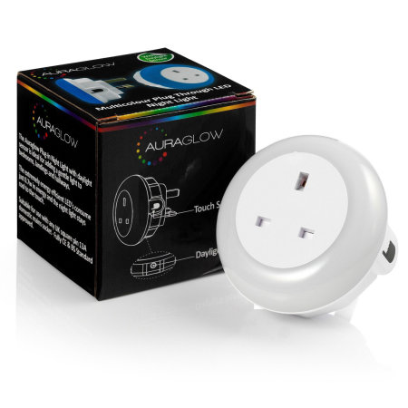 Auraglow Plug Through Colour Changing LED Night Light