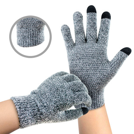 Olixar Smart TouchTip Unisex Touch Screen Gloves - Light Grey