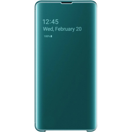 Officieel Samsung Galaxy S10 Plus Clear View Cover Case - Groen