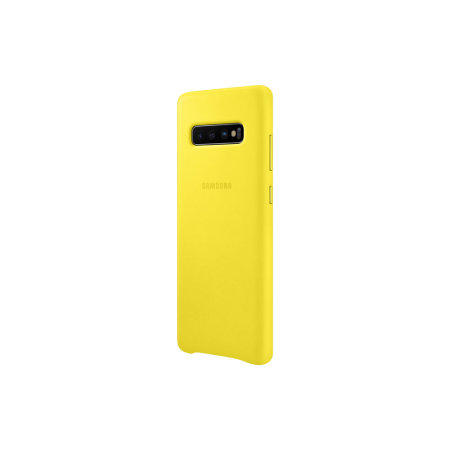 Official Samsung Galaxy S10 Plus Genuine Leather Cover Case - Yellow