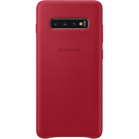 Official Samsung Galaxy S10 Plus Leather Cover Case - Red