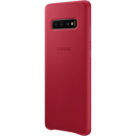Official Samsung Galaxy S10 Plus Leather Cover Case - Red