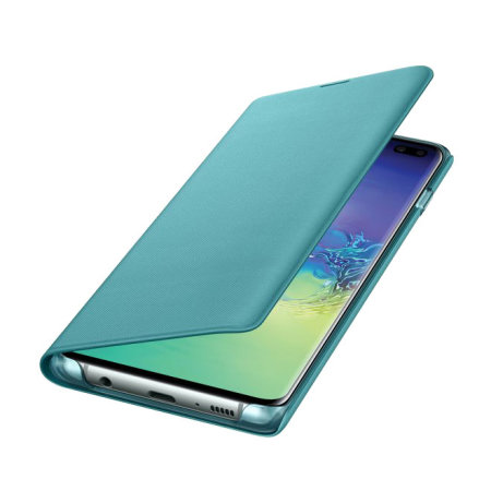 følelse mønt følelsesmæssig Official Samsung Galaxy S10 Plus LED View Cover Case - Green