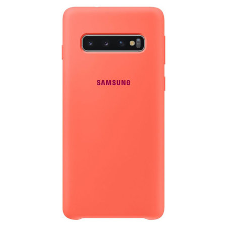 Official Samsung Galaxy S10 Silicone Cover Case - Berry Pink