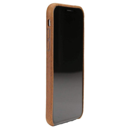 Nodus Shell Case II for iPhone XS/X with Micro Dock-Chestnut Brown
