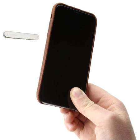 Coque iPhone XR Nodus Shell Case II en cuir & Micro Dock – Marron