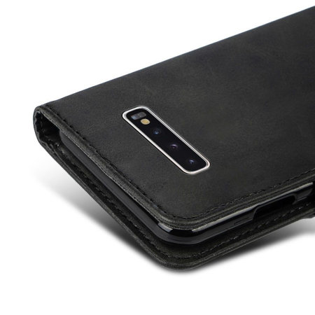Olixar Leather-Style Galaxy S10 Wallet Stand Case - Black
