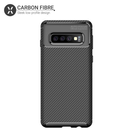 Olixar Carbon Fibre Samsung Galaxy S10 Plus Skal - Svart