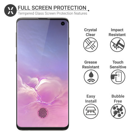 Olixar Samsung Galaxy S10 Full Cover Glass Screen Protector - Black