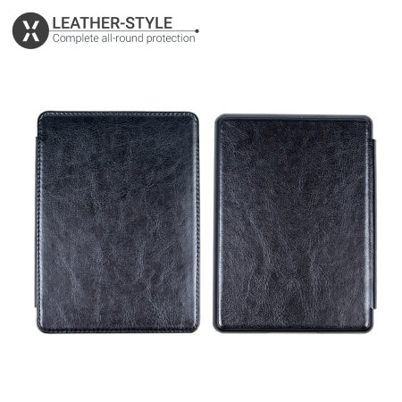 Olixar Leather-Style Black Case - For Kindle Paperwhite 4 10th Gen 2018