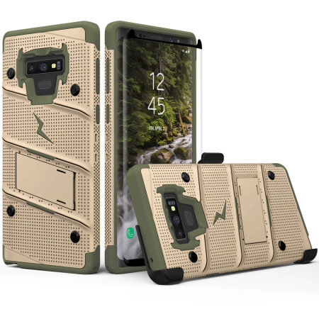 Zizo Bolt Samsung Galaxy Note 9 Tough Case & Screen Protector - Desert