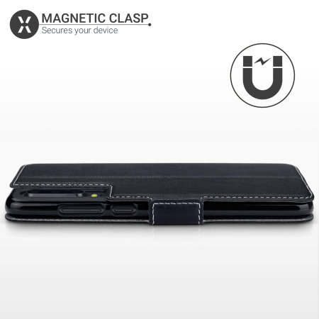 Housse Huawei P30 Olixar Low Profile portefeuille – Simili cuir – Noir