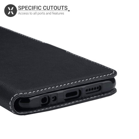 Olixar Leather-Style Low Profile Huawei P30 Wallet Case - Black