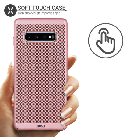 Coque Samsung Galaxy S10 Olixar MeshTex – Coque fine – Or rose