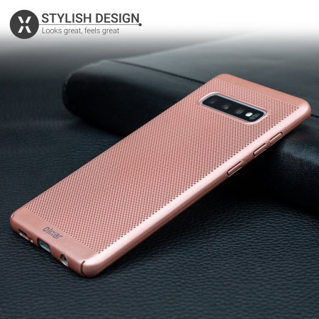 Coque Samsung Galaxy S10 Plus Olixar MeshTex – Coque fine – Or rose