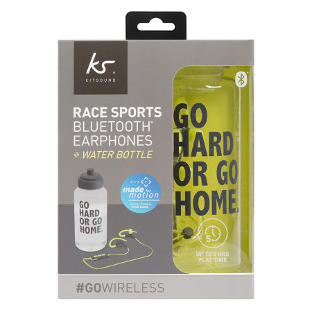 Écouteurs Bluetooth KitSound Race Sports avec bouteille d'eau d'1L