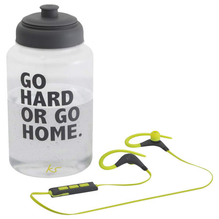 Écouteurs Bluetooth KitSound Race Sports avec bouteille d'eau d'1L
