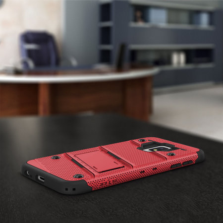 Coque Samsung Galaxy J2 Zizo Bolt – Clip & Verre trempé – Rouge