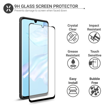 Olixar Sentinel Huawei P30 Pro Case and Glass Screen Protector - Black