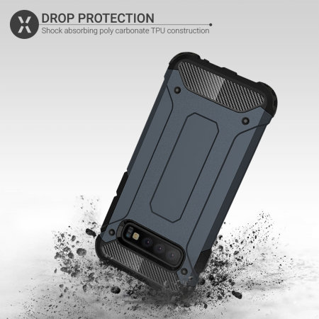 Olixar Delta Armour Protective Samsung Galaxy S10 Case - Slate Blue