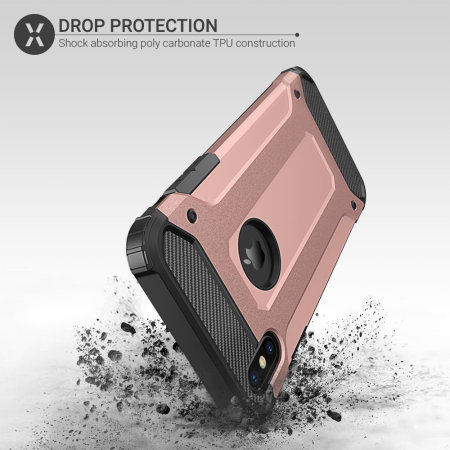 Olixar Delta Armour Protective iPhone XS Max Case - Rose Gold