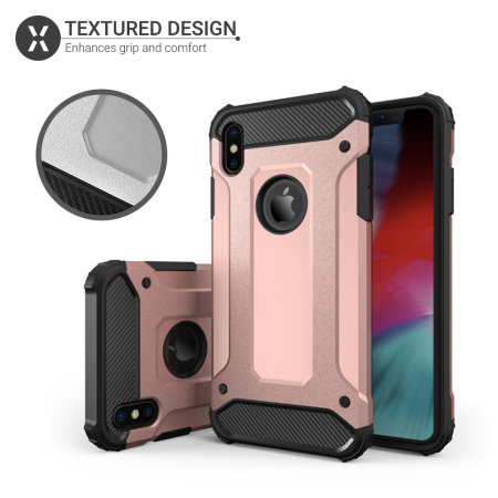 Coque iPhone XS Max Olixar Delta Armour Ultra-robuste – Or rose