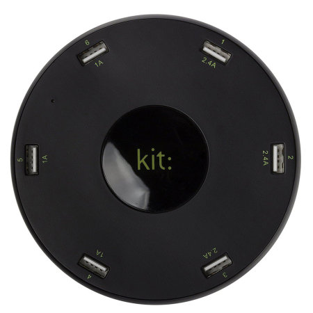 Kit Multi USB Charging Station - 6 Port -  10.2A - Black