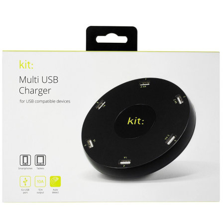 Kit Multi USB Charging Station - 6 Port -  10.2A - Black