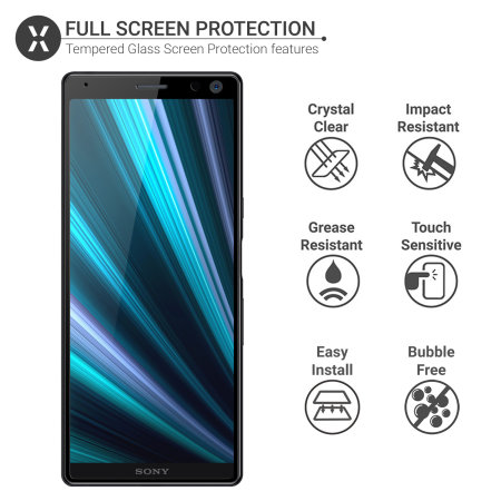 Olixar Sony Xperia 10 Full Cover Glass Screen Protector - Black
