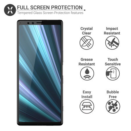 Olixar Sony Xperia 1 Full Cover Glass Screen Protector - Black