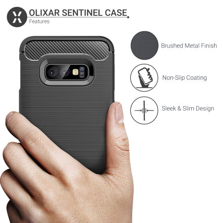 Olixar Sentinel Samsung S10e Case & Glass Screen Protector - Black