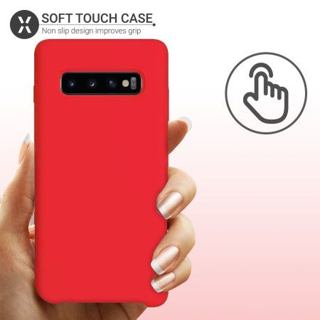 Olixar Samsung Galaxy S10 Weiche Silikonhülle - Rot