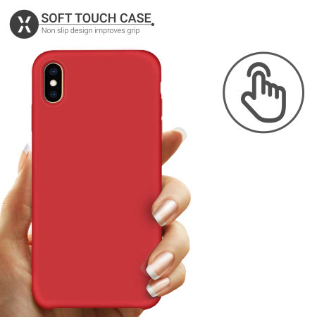 Funda iPhone XS Max Olixar Soft Silicone - Roja