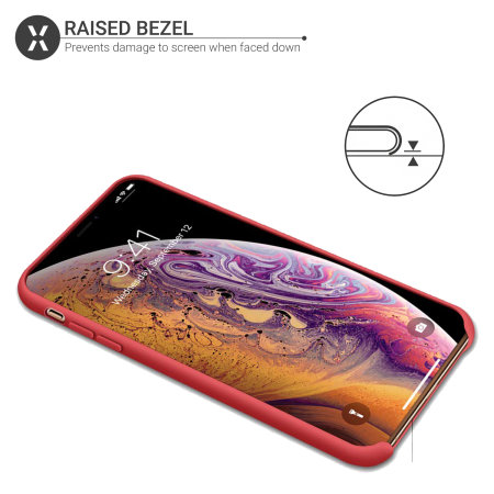 Olixar Soft Silicone iPhone XS Max kotelo - Punainen