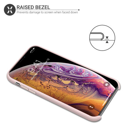 Olixar iPhone XS Max Weiche Silikonhülle - Pastellrosa