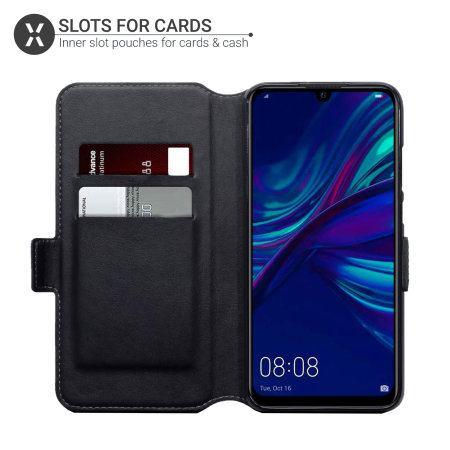 Olixar Huawei P Smart 2019 Genuine Leather Wallet Case - Black