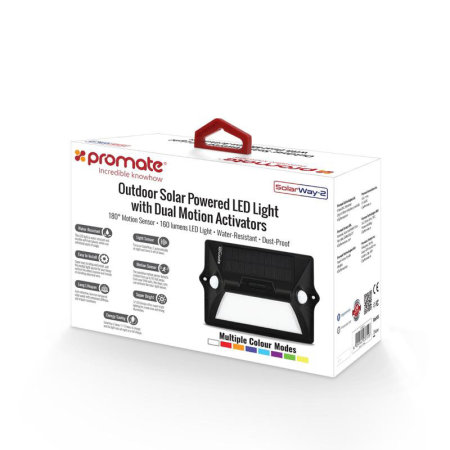 Promate Outdoor Solar Powered LED Light with Dual Motion Activators