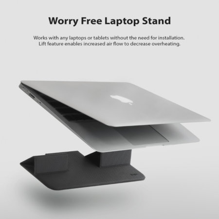 Ringke 2-in-1 Mouse Mat & Universal Laptop Folding Stand - Black