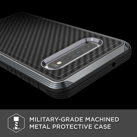 X-Doria Defense Lux Samsung Galaxy S10 Plus Case  - Black Carbon Fiber