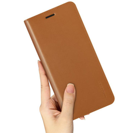 VRS Design Genuine Leather Samsung Galaxy S10e Wallet Case - Brown