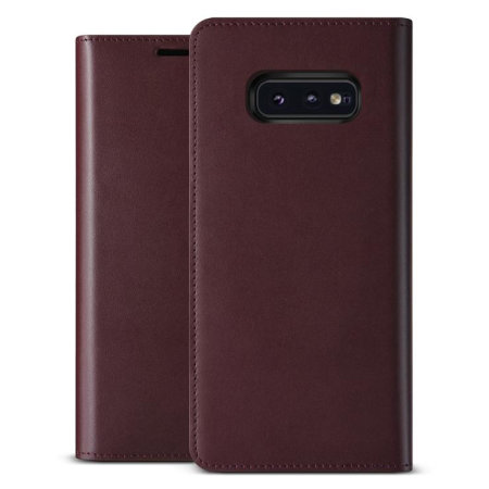 VRS Design Genuine Leather Samsung Galaxy S10e Wallet Case - Wine